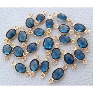 London blue topaz oval cut gemstone connectors