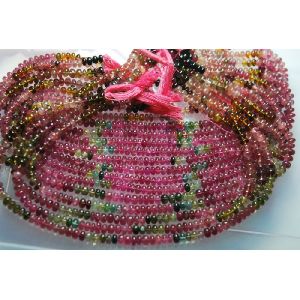 Multi tourmaline smooth roundel beads