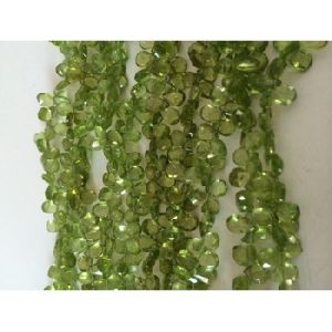 Peridot faceted pears briolette beads