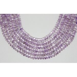Pink amethyst roundel faceted gemstone beads