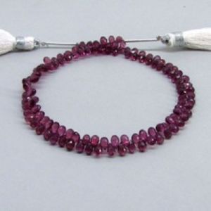Pink garnet cut drops natural stone beads