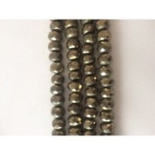 Pyrite roundel faceted natural beads