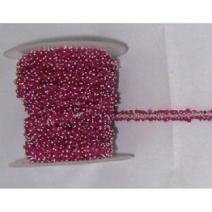 Silver Ruby dangling beaded Rosary chain