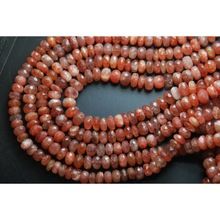 Sunstone roundel faceted gemstone bead