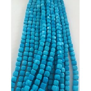 Turquoise faceted box beads
