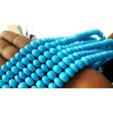 Turquoise smooth rondel natural gemstone beads