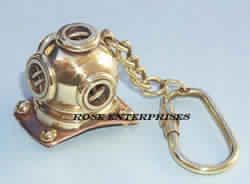 Brass Diving Helmet Key Chain