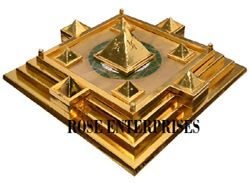 Brass Vastu Pyramid Plate (Gold Plated)