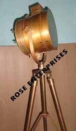 Nautical Antique Finish Spot Light With Tripod Stand