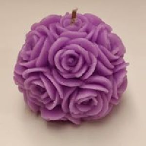 Purple Rose Ball Candle