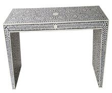 Bone Inlay U Consol Table