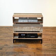 reclaimed wood TV stand cabinet