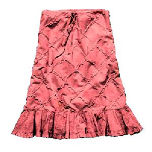 Square Patches Beautiful Skirt With Ruffle Border