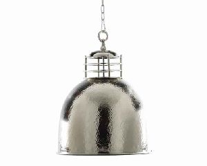 Chrome Polished Hammered Pendant Light