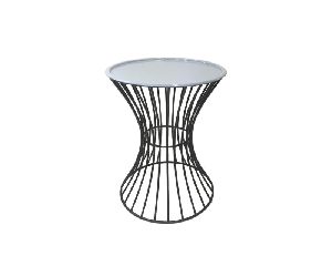 Iron Side Table with Aluminum Top