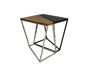 Metal and Wood Side Table