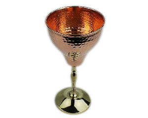 Round Hammered Copper  Goblet