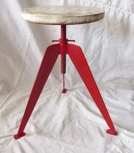 Iron metal wood 3 leg small stool
