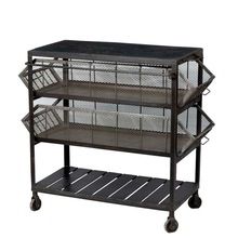 RUSTIC TROLLY RACK WITH DRAWERS