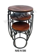 wooden round Nesting stools