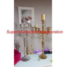 Gold and silver mosaic Five Arms Candelabra