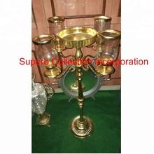 Gold Five Arms Candelabra with Flower Bowl
