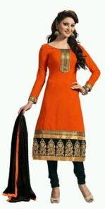 Orange Cotton Suit Material