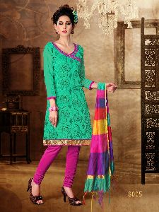 Embroidered work glass cotton salwar kameez