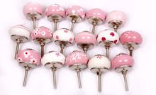 White and Pink Ceramic Knobs