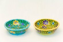 Blue pottery ceramic extreme classic vintage bowl