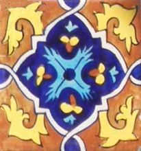 Blue pottery ceramic tiles