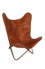 High quality Anti-brown Leather Butterfly Chair