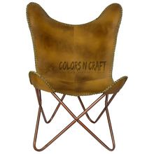 buff leather hardoy butterfly chair