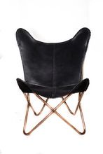 Leather black stylish genuine quality butterfly chair