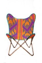 Multicolor genuine quality Kilim butterfly folding chair