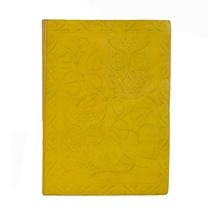 yellow color genuine leather journal