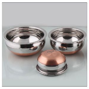 Stainless Steel Copper Base Serving Bowl