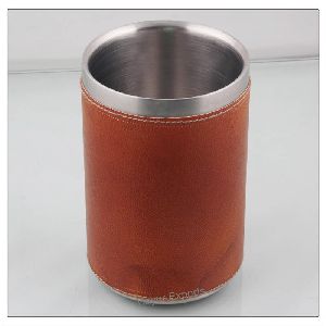 Stainless Steel Wine Cooler with Leather
