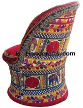 Beautiful Hand-embroidered Vintage sari Chairs