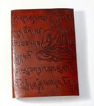 buddha embossed cover handmade leather journal