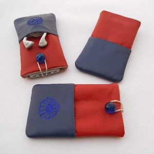 Leather gem stones phone cover