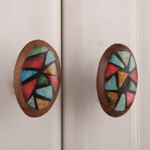 Multicolor Wooden Knob