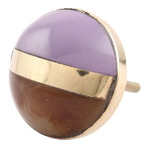 Purple Brown Brass Resin Knobs