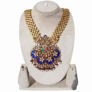 GOLD POLISH WEDDING STATEMENT NECKLACE