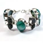 925 silver druzy apatite rough stone bracelet