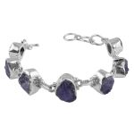 925 silver rough tanzanite stone bracelet