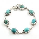 Tibet turquoise silver bracelet