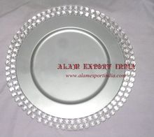 crystal beaded charger plate