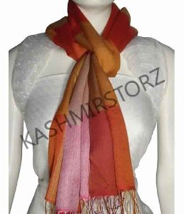 Cashmere Silk Box Pattern Shawls and Striped Scarf