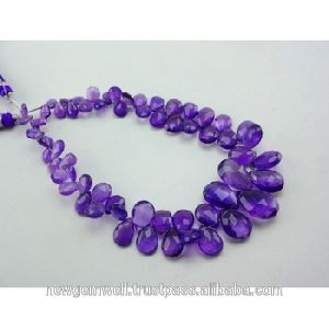 Pear Shape Purple African Amethyst Gemstone Loose Peardrop Bead
